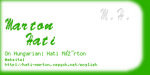 marton hati business card